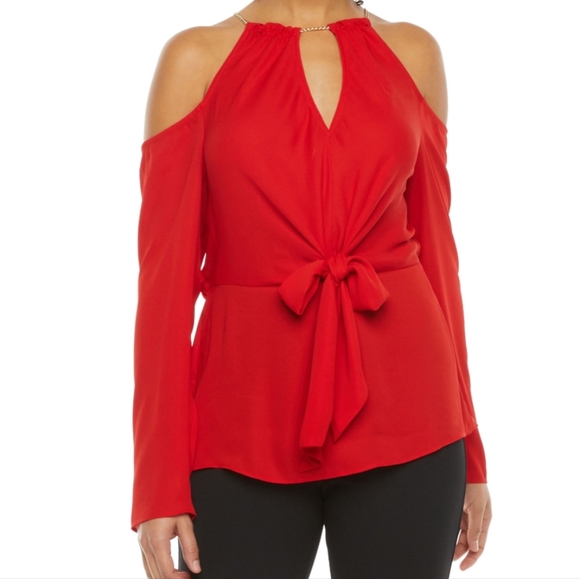 BOLD elements Tops - Red keyhole top